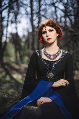 Peri orman güzel Ortaçağ Bayan portresi
