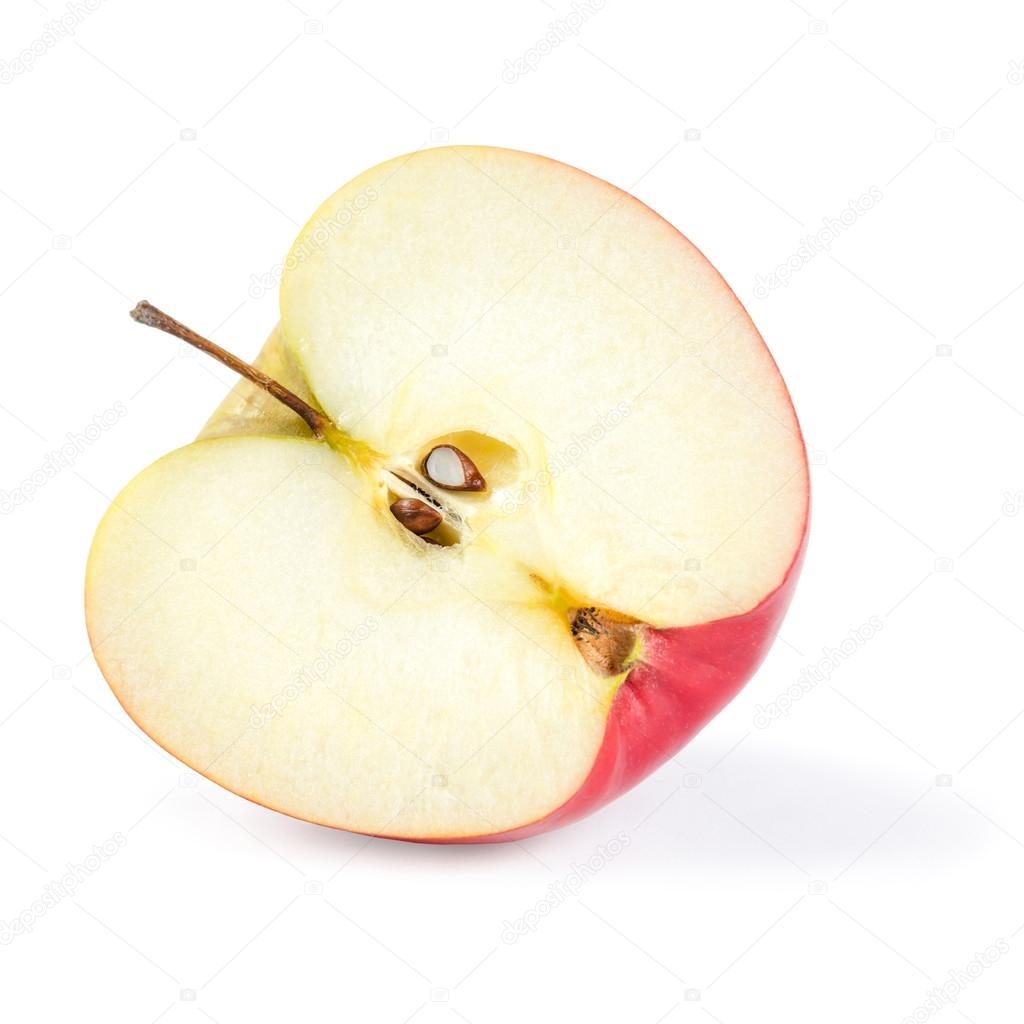 Half red apple