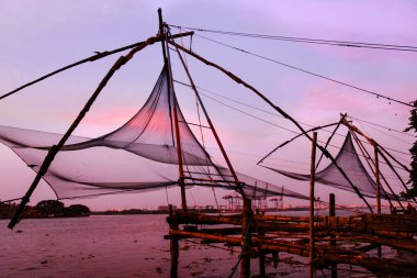 Fort Kochi Çince balık ağlarına
