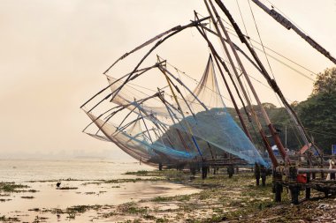 Fort Kochi Çince balık ağlarına