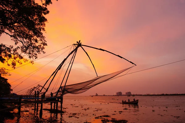 Filets de pêche chinois en Fort Kochi — Photo