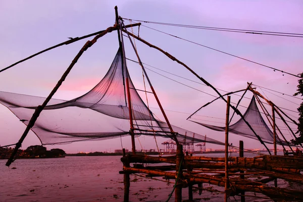 Filets de pêche chinois en Fort Kochi — Photo