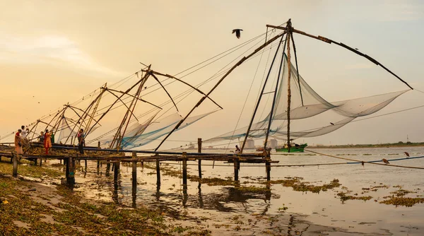 Chinese visnetten in Fort Kochi — Stockfoto