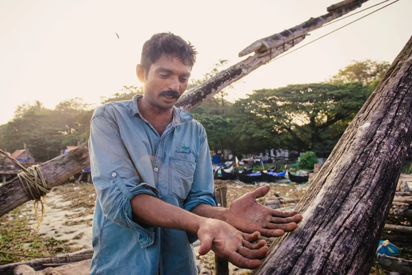 Портрет индийского рыбака — стоковое фото