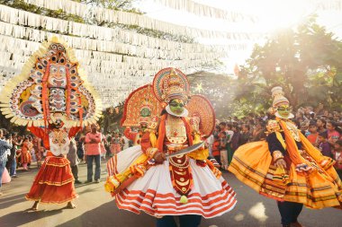 Yeni yıl karnaval geleneksel Kathakali dans