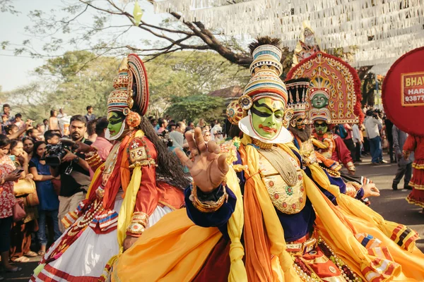 Danza tradicional de Kathakali en el carnaval de Año Nuevo — Foto de Stock