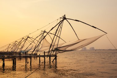 Fort Kochi Çince balık ağlarına