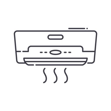 Klima simgesi, doğrusal izole edilmiş illüstrasyon, ince çizgi vektörü, web tasarım işareti, düzenlenebilir konsept sembolü beyaz arkaplanda..