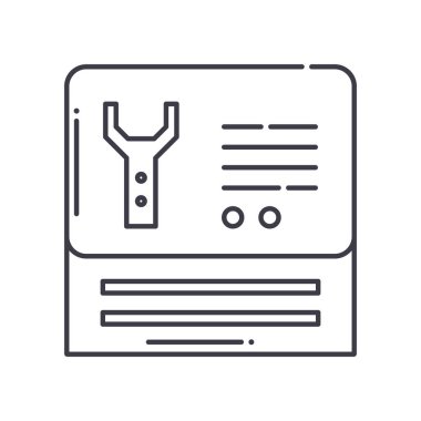 Ai simülasyon simgesi, doğrusal izole resimleme, ince çizgi vektörü, web tasarım işareti, düzenlenebilir konsept sembolü beyaz arkaplan üzerinde.