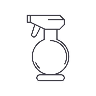 Tıraş losyonu ikonu, doğrusal izole edilmiş illüstrasyon, ince çizgi vektörü, web tasarım işareti, düzenlenebilir beyaz arkaplan üzerinde çizgi konsept sembolü.