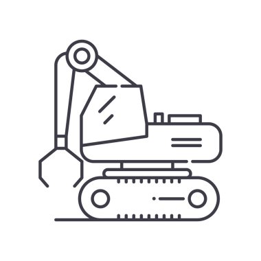 Tarım vinci simgesi, doğrusal izole edilmiş illüstrasyon, ince çizgi vektörü, web tasarım işareti, düzenlenebilir konsept sembolü beyaz arkaplan üzerinde.