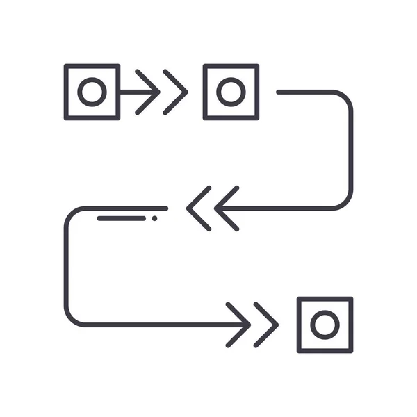 Agile Methodik-Ikone, linear isolierte Illustration, dünner Linienvektor, Webdesign-Zeichen, Umrisskonzept-Symbol mit editierbarem Strich auf weißem Hintergrund. — Stockvektor