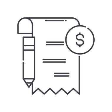 Acconts denge simgesi, doğrusal izole resimleme, ince çizgi vektörü, web tasarım işareti, düzenlenebilir konsept sembolü beyaz arkaplan üzerinde.