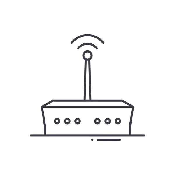 Icono del router wifi 5g, ilustración aislada lineal, vector de línea delgada, signo de diseño web, símbolo de concepto de esquema con trazo editable sobre fondo blanco. — Vector de stock