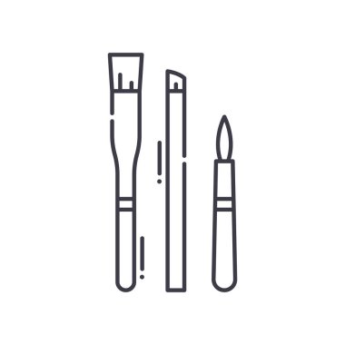 Açı doğrusal fırça simgesi, doğrusal izole edilmiş illüstrasyon, ince çizgi vektörü, web tasarım işareti, düzenlenebilir konsept sembolü beyaz arkaplan üzerinde.