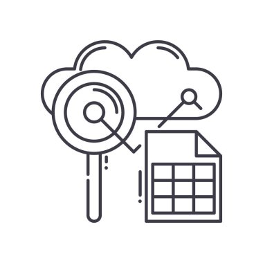 Analiz grafik simgesi, doğrusal izole edilmiş illüstrasyon, ince çizgi vektörü, web tasarım işareti, düzenlenebilir beyaz arkaplan üzerinde çizgi konsept sembolü.