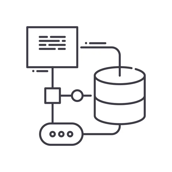 Algorithmus-Symbol, linear isolierte Illustration, dünner Linienvektor, Webdesign-Zeichen, Umrisskonzept-Symbol mit editierbarem Strich auf weißem Hintergrund. — Stockvektor