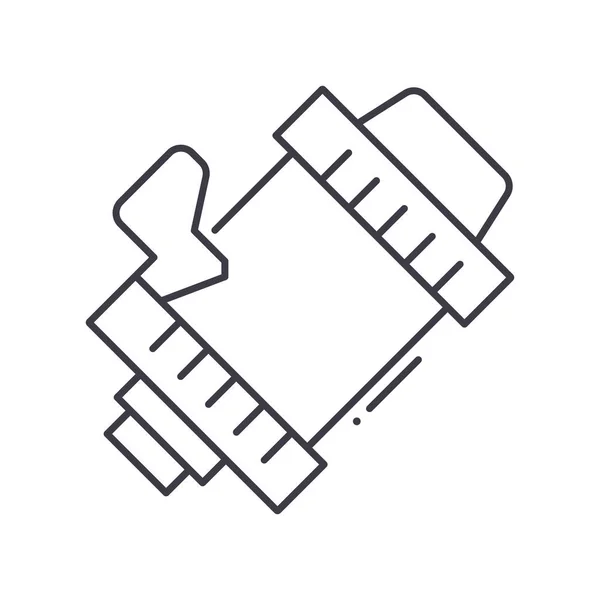 Icono del alternador, ilustración lineal aislada, vector de línea delgada, signo de diseño web, símbolo de concepto de contorno con trazo editable sobre fondo blanco. — Vector de stock