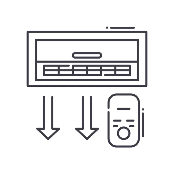 Icono de aire acondicionado, ilustración lineal aislada, vector de línea delgada, signo de diseño web, símbolo de concepto de contorno con trazo editable sobre fondo blanco. — Vector de stock