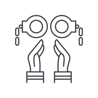 Eller simgesi, doğrusal izole edilmiş illüstrasyon, ince çizgi vektörü, web tasarım işareti, düzenlenebilir beyaz arkaplan üzerinde çizgi konsept sembolü.