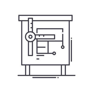 Mimarlık simgesi, doğrusal izole edilmiş illüstrasyon, ince çizgi vektörü, web tasarım işareti, düzenlenebilir konsept sembolü beyaz arkaplan üzerinde.