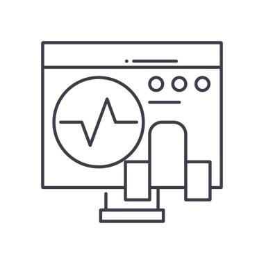 Audiogram simgesi, doğrusal izole edilmiş illüstrasyon, ince çizgi vektörü, web tasarım işareti, düzenlenebilir konsept sembolü beyaz arkaplan üzerinde.