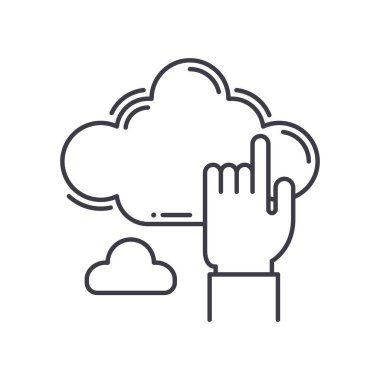 Yedekleme veri aygıtı simgesi, doğrusal izole resimleme, ince çizgi vektörü, web tasarım işareti, düzenlenebilir konsept sembolü beyaz arkaplan üzerinde.