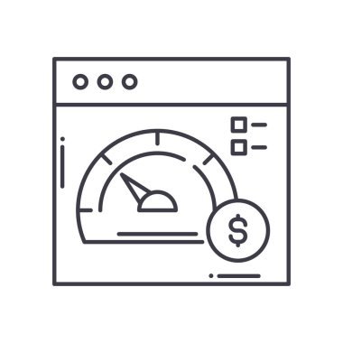 Bant genişliği simgesi, doğrusal izole edilmiş illüstrasyon, ince çizgi vektörü, web tasarım işareti, düzenlenebilir çizgi konsept sembolü beyaz arkaplan üzerinde.