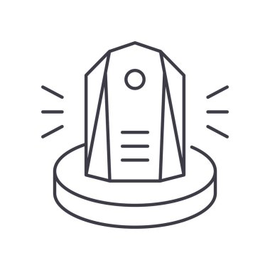 Ödül simgesi, doğrusal izole edilmiş illüstrasyon, ince çizgi vektörü, web tasarım işareti, düzenlenebilir konsept sembolü beyaz arkaplan üzerinde.