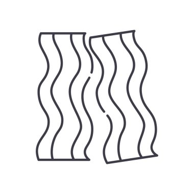 Pastırma simgesi, doğrusal izole edilmiş illüstrasyon, ince çizgi vektörü, web tasarım işareti, düzenlenebilir çizgi konsept sembolü beyaz arkaplan üzerinde.