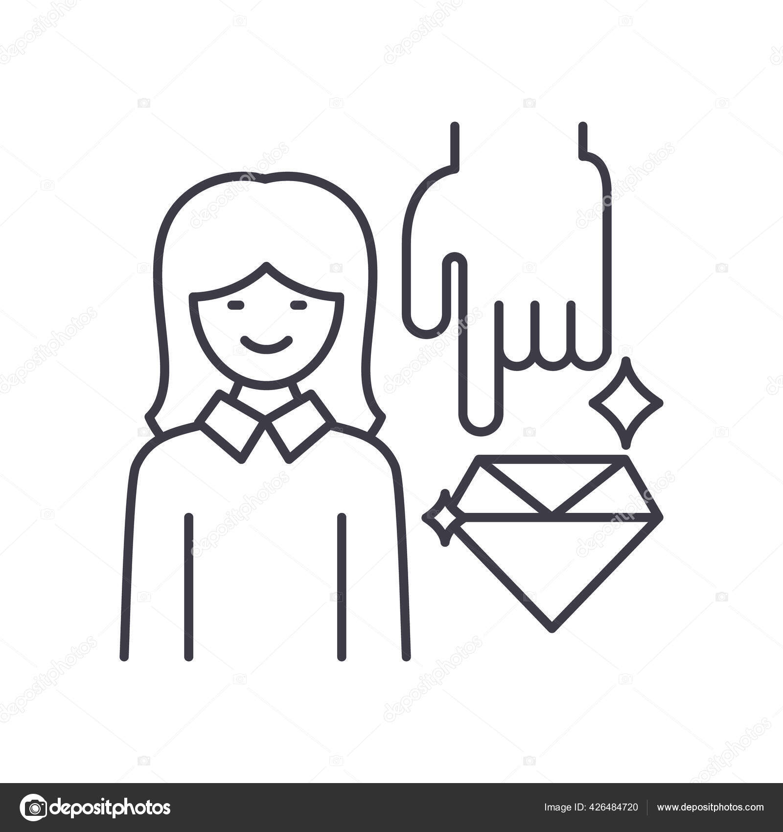 タレントアイコン 線形分離イラスト 細い線ベクトル ウェブデザイン 白い背景で編集可能なストロークとアウトラインコンセプトシンボル ストックベクター C Iconsdom