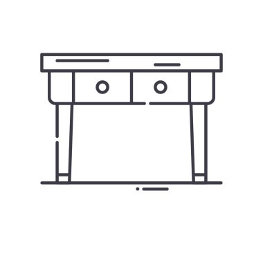 Tablo simgesi, doğrusal izole edilmiş illüstrasyon, ince çizgi vektörü, web tasarım işareti, düzenlenebilir çizgi konsept sembolü beyaz arkaplan üzerinde.