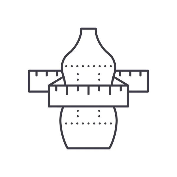 Skräddarsydd ikon, linjär isolerad illustration, tunn linje vektor, webbdesign tecken, skiss koncept symbol med redigerbar stroke på vit bakgrund. — Stock vektor