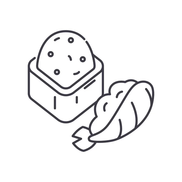 Icono de sushi, ilustración lineal aislada, vector de línea delgada, signo de diseño web, símbolo de concepto de contorno con trazo editable sobre fondo blanco. — Archivo Imágenes Vectoriales