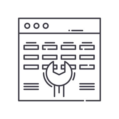 Servis shedule simgesi, doğrusal izole resimleme, ince çizgi vektörü, web tasarım işareti, düzenlenebilir konsept sembolü beyaz arkaplan üzerinde.