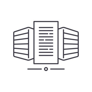 Sunucu simgesi, doğrusal izole edilmiş illüstrasyon, ince çizgi vektörü, web tasarım işareti, düzenlenebilir çizgi konsept sembolü beyaz arkaplan üzerinde.