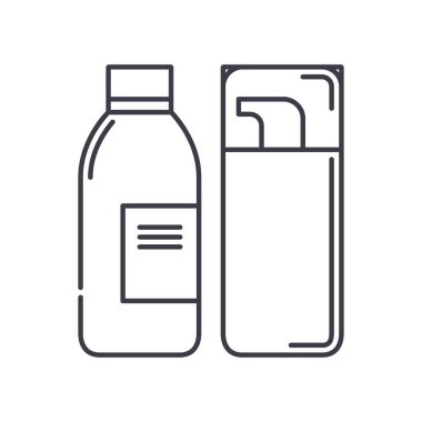 Serum simgesi, doğrusal izole edilmiş illüstrasyon, ince çizgi vektörü, web tasarım işareti, düzenlenebilir çizgi konsept sembolü beyaz arkaplan üzerinde.