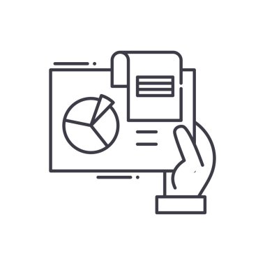 Segmentasyon simgesi, doğrusal izole edilmiş illüstrasyon, ince çizgi vektörü, web tasarım işareti, düzenlenebilir beyaz arkaplan üzerinde çizgi konsept sembolü.