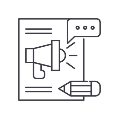 Metin simgesi, doğrusal izole resimleme, ince çizgi vektörü, web tasarım işareti, düzenlenebilir çizgi konsept sembolü beyaz arkaplan üzerinde satılıyor.