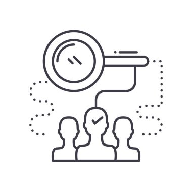 Seçim simgesi, doğrusal izole edilmiş illüstrasyon, ince çizgi vektörü, web tasarım işareti, düzenlenebilir beyaz arkaplan üzerinde çizgi konsept sembolü.