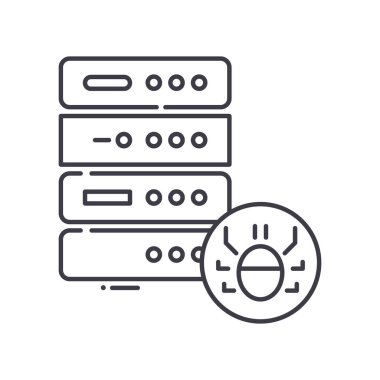 Kötü amaçlı servis simgesi, doğrusal izole edilmiş illüstrasyon, ince çizgi vektörü, web tasarım işareti, düzenlenebilir çizgi konsept sembolü beyaz arkaplan üzerinde.