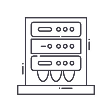 Ana sunucu simgesi, doğrusal izole edilmiş illüstrasyon, ince çizgi vektörü, web tasarım işareti, düzenlenebilir çizgi konsept sembolü beyaz arkaplan üzerinde.