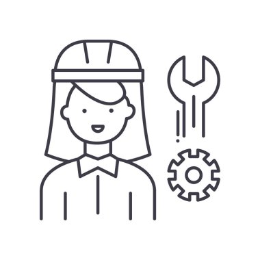 Bakım simgesi, doğrusal izole edilmiş illüstrasyon, ince çizgi vektörü, web tasarım işareti, düzenlenebilir çizgi konsept sembolü beyaz arkaplan üzerinde.