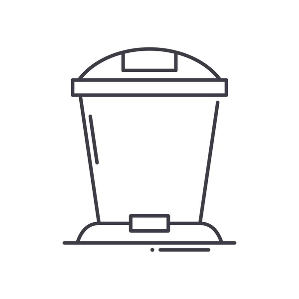 Bin-Symbol, linear isolierte Illustration, dünner Linienvektor, Webdesign-Zeichen, Umrisskonzept-Symbol mit editierbarem Strich auf weißem Hintergrund. — Stockvektor