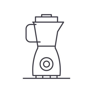 Blender konsepti simgesi, doğrusal izole çizim, ince çizgi vektörü, web tasarım işareti, düzenlenebilir konsept sembolü beyaz arkaplan üzerinde.