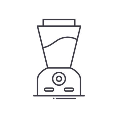 Blender simgesi, doğrusal izole resimleme, ince çizgi vektörü, web tasarım işareti, düzenlenebilir çizgi konsept sembolü beyaz arkaplan üzerinde.