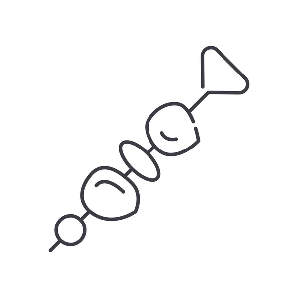 Icône Bbq, illustration linéaire isolée, vecteur de ligne mince, signe de conception Web, symbole de concept de contour avec trait modifiable sur fond blanc. — Image vectorielle