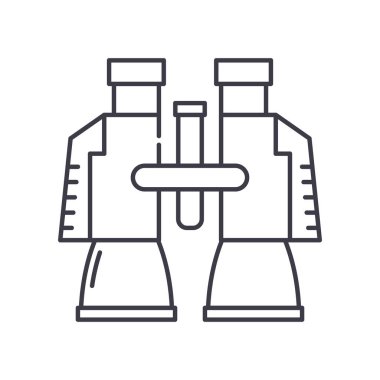 Dürbün simgesi, doğrusal izole edilmiş illüstrasyon, ince çizgi vektörü, web tasarım işareti, düzenlenebilir beyaz arkaplan üzerinde çizgi konsept sembolü.