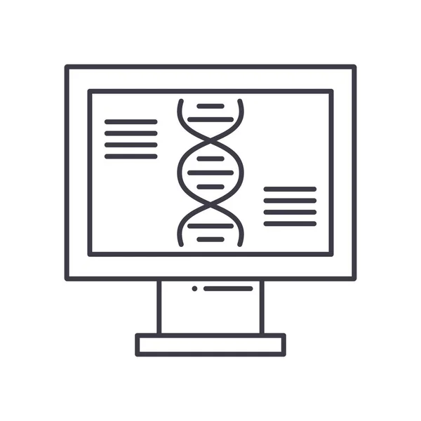 Biomimetica icoon, lineaire geïsoleerde illustratie, dunne lijn vector, web design teken, schets concept symbool met bewerkbare slag op witte achtergrond. — Stockvector