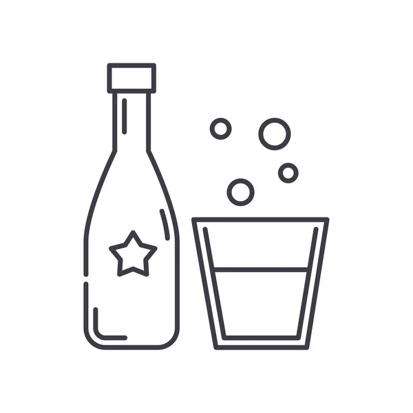Εικονίδιο Ποτό, γραμμική απομονωμένη εικόνα, λεπτή γραμμή διάνυσμα, web design σημάδι, περίγραμμα έννοια σύμβολο με επεξεργάσιμο εγκεφαλικό επεισόδιο σε λευκό φόντο. — Διανυσματικό Αρχείο